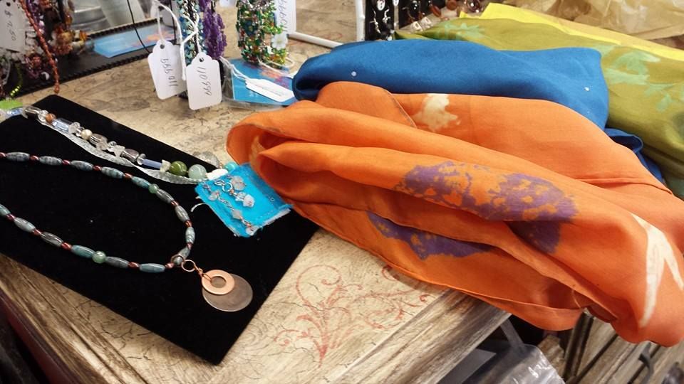 Hand-dyed silk scarves for winter
