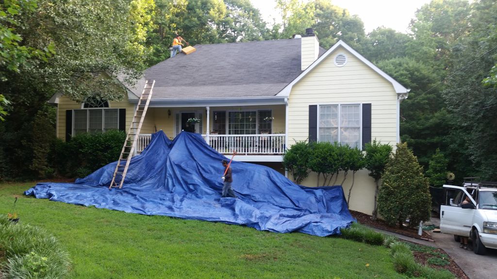 The Gibson family's  roof was 19 yr old roof and n