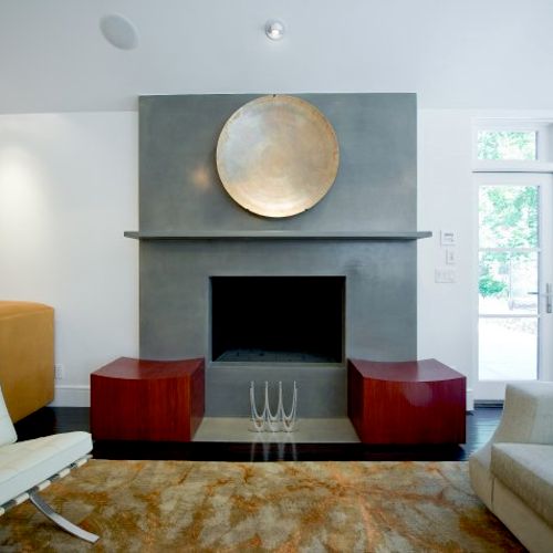 Custom Fireplace and Furniture for a Modern Applic