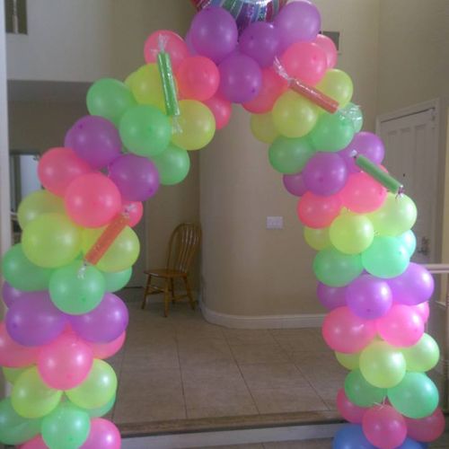 9 year old birthday party Balloon arch