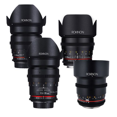 Rokinon 24, 35, 50, 85mm T1.5 Cine DS Lens Prime K