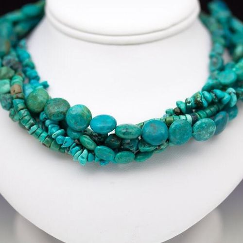 Multi-strand Turquoise necklace made for bride.