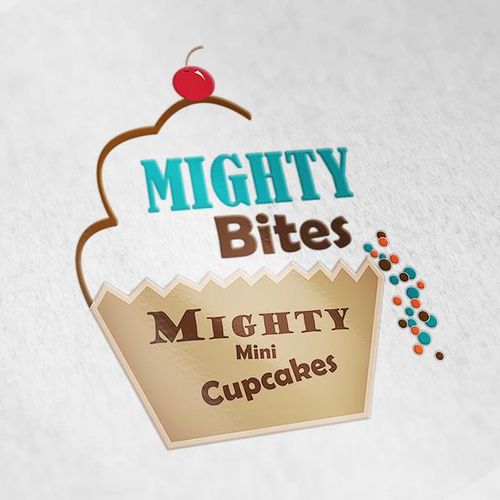 "Mighty Bites Mini Cupcakes" Logo