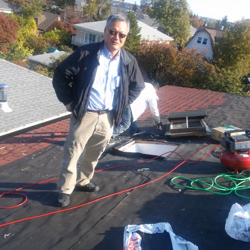 On the roof, 
Install new architectural shingles
o