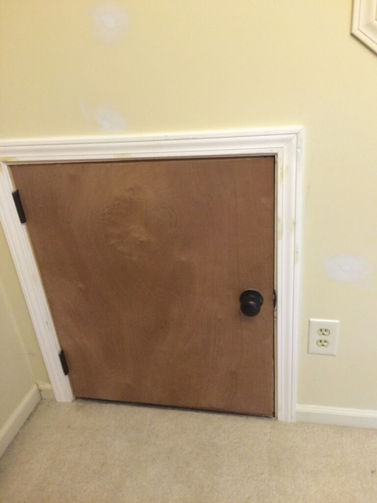 Below stairs closet door fabrication and installat
