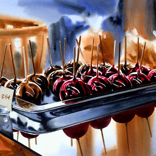 "Candy Apples" Watercolor by Patrick Howe