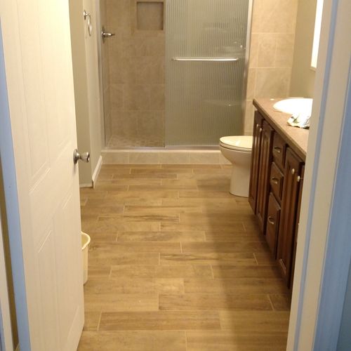 Complete bathroom remodel tile floor