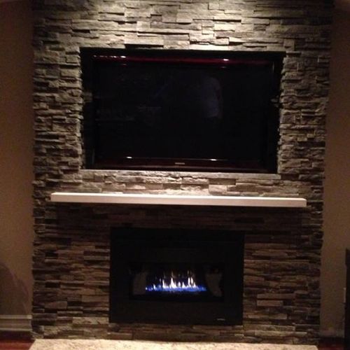Custom Fireplace/ TV Surrounds. Direct Vent Firepl