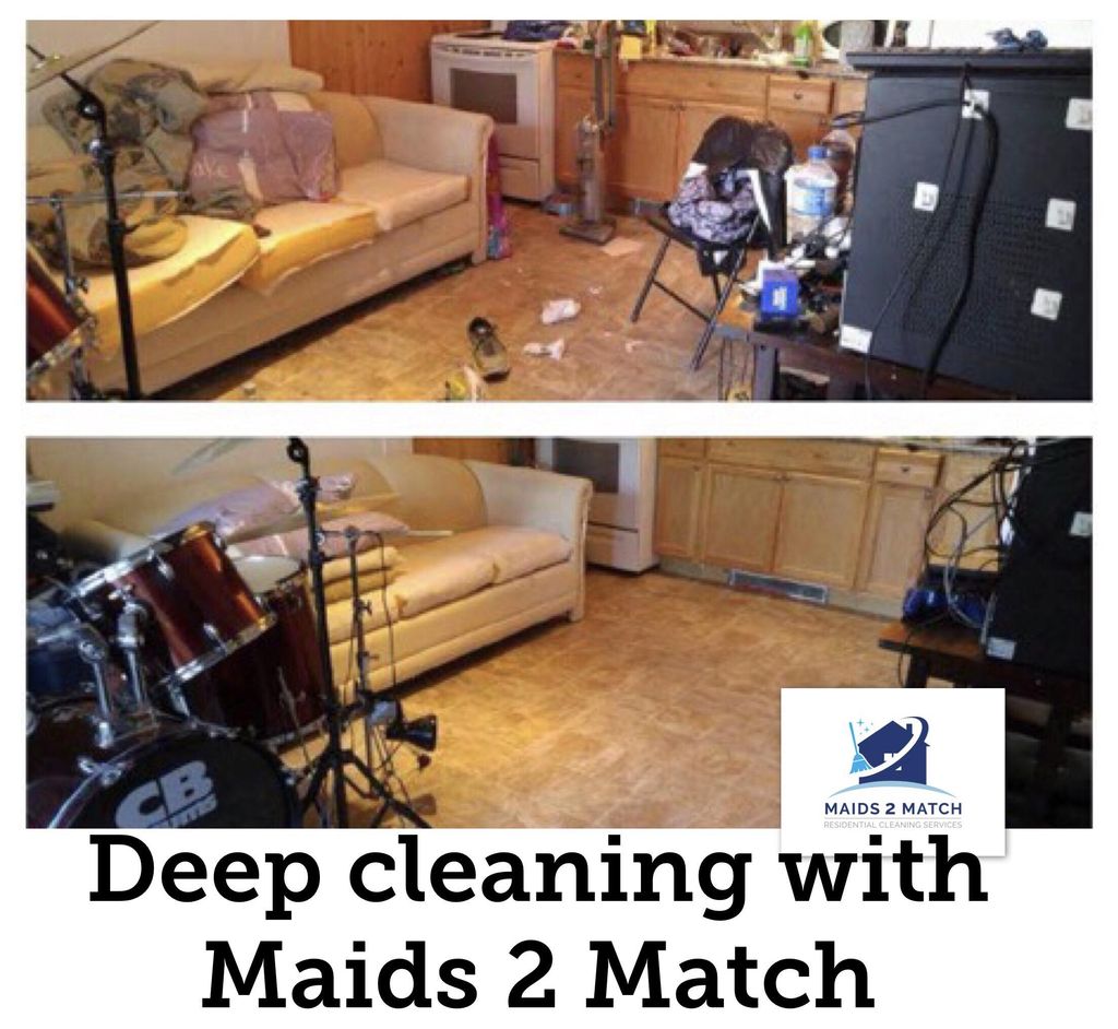 Deep cleaning with Maids 2 Match Book us today!