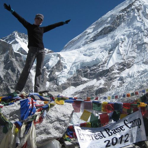 Here I am at Mount Everest base camp in Nepal, whi