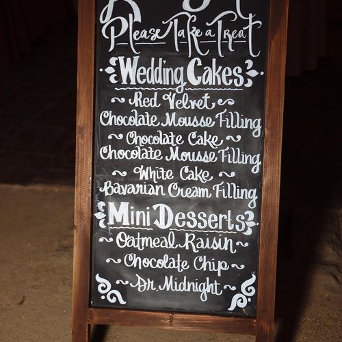 Dessert Buffet Sign for Wedding