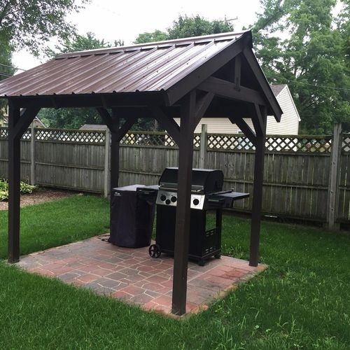 Backyard Pavilion 6' by 9', with paver floor and M