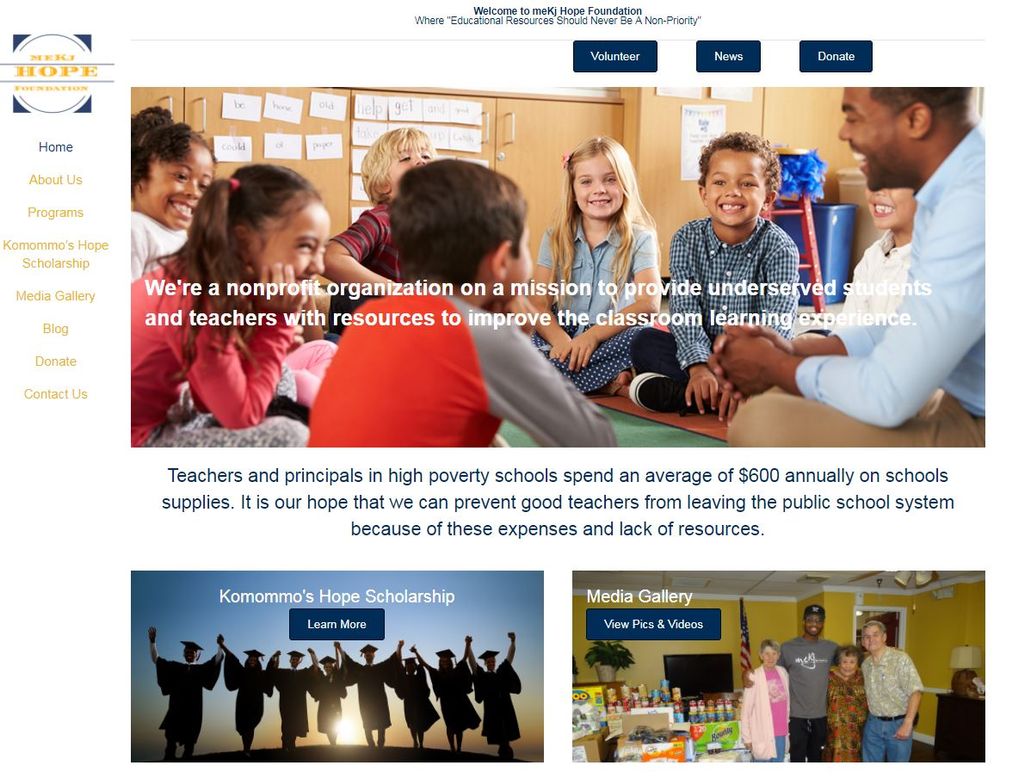 A Non-profit with a unique design, toolbar to the 