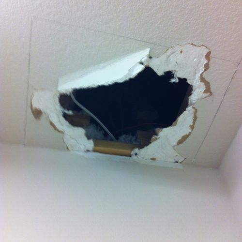 hole in bedroom ceiling