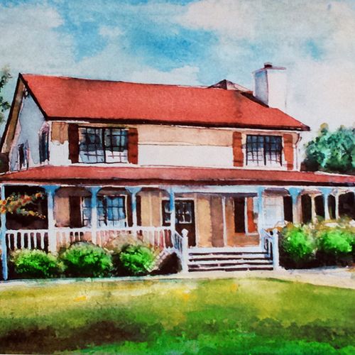 House Portrait in Watercolor