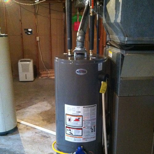 installation of new hot water heater