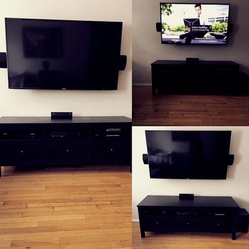 We installed this 60 inch TV on the wall with an O