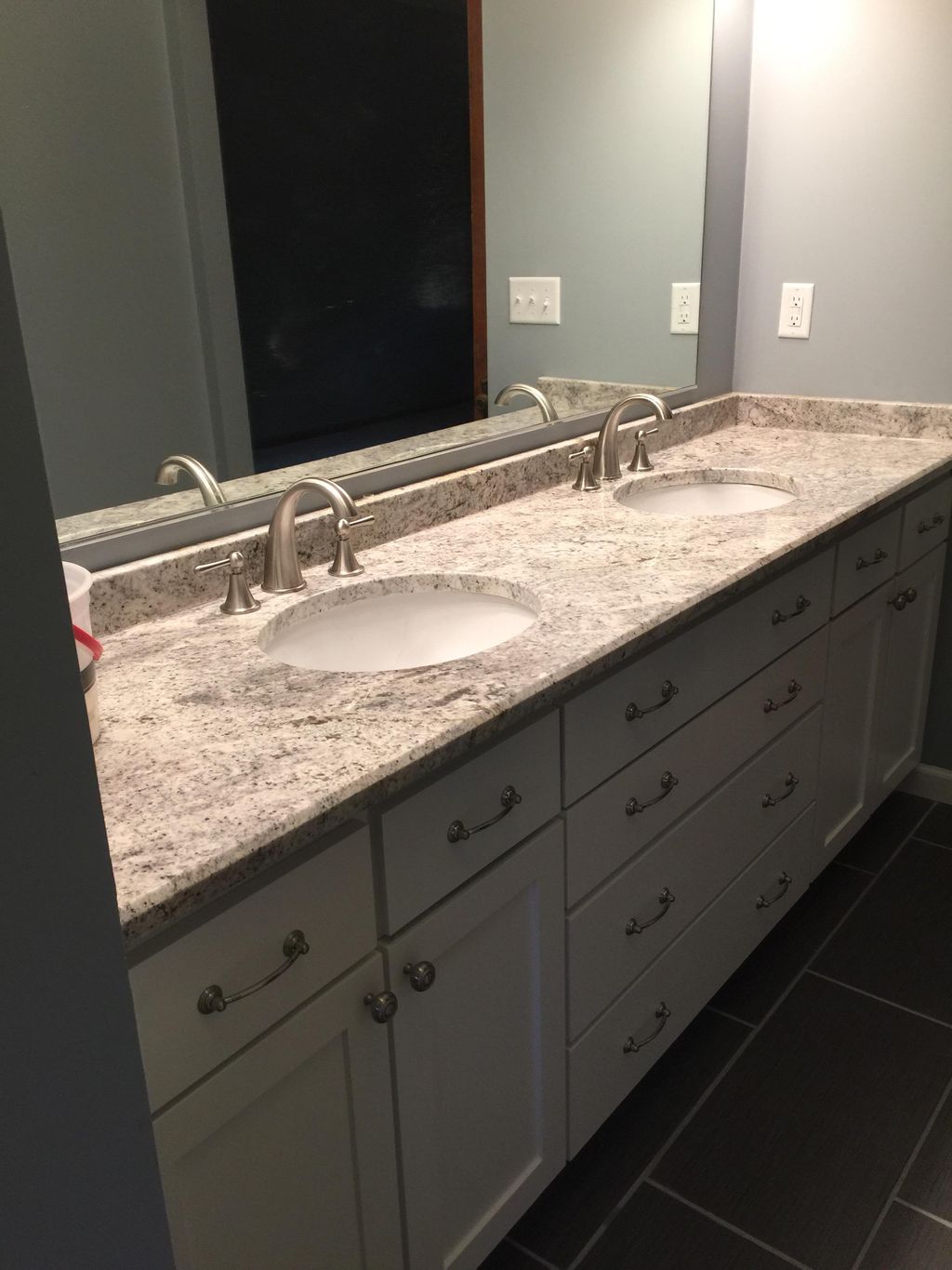 Master bathroom vanity. Mission style. 