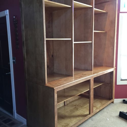 bottom portion of the built-in cabinets.