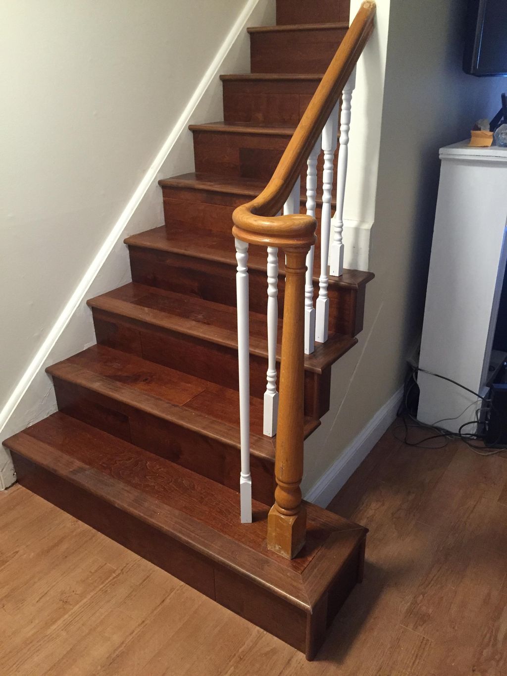engineered hardwood on stairs