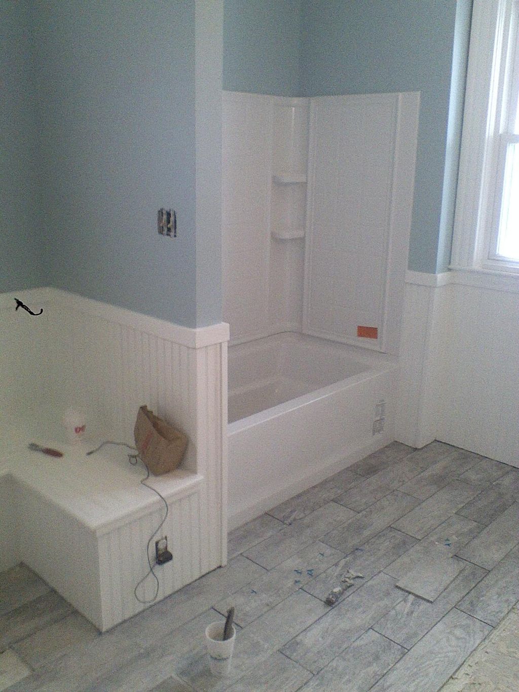 Bathroom Remodel - new tub surround, drywall, pain