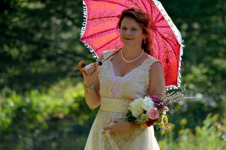 This wedding gown was made from harvesting the lac