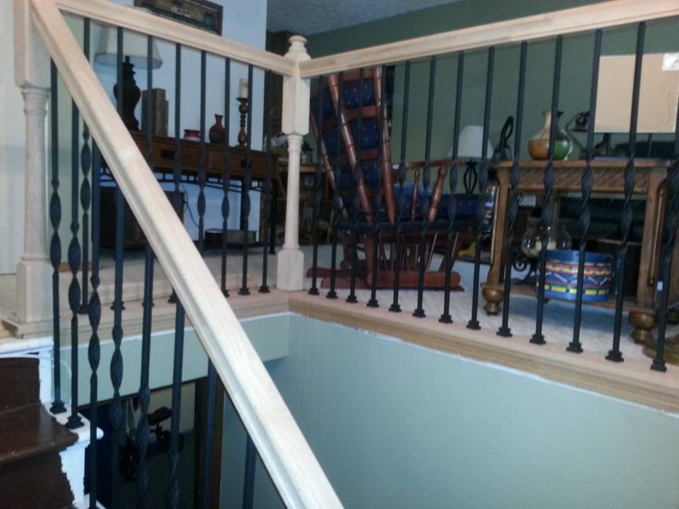 Oak and Wrought Iron railing system, installed in 