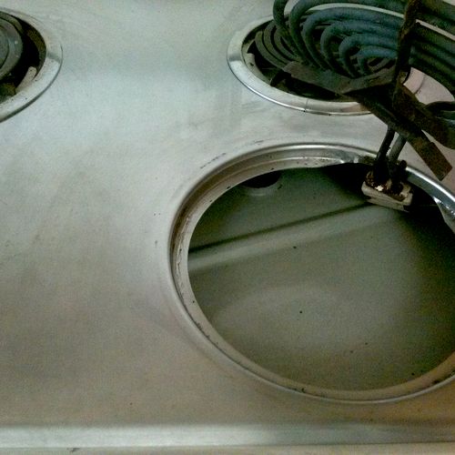 After cleaning turn-key stove top