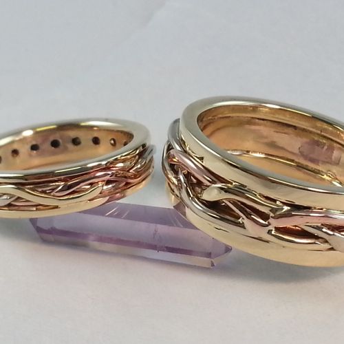 Hand made woven wedding rings for dear friends of 