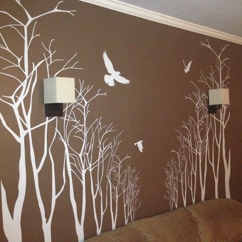 Interior accent wall with vinyl decal