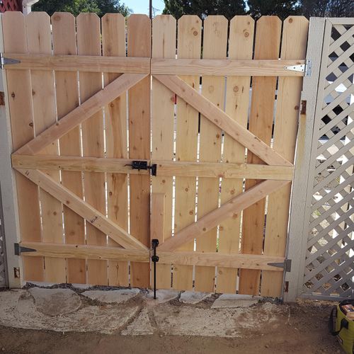 Yard gate built and installed (inside look).