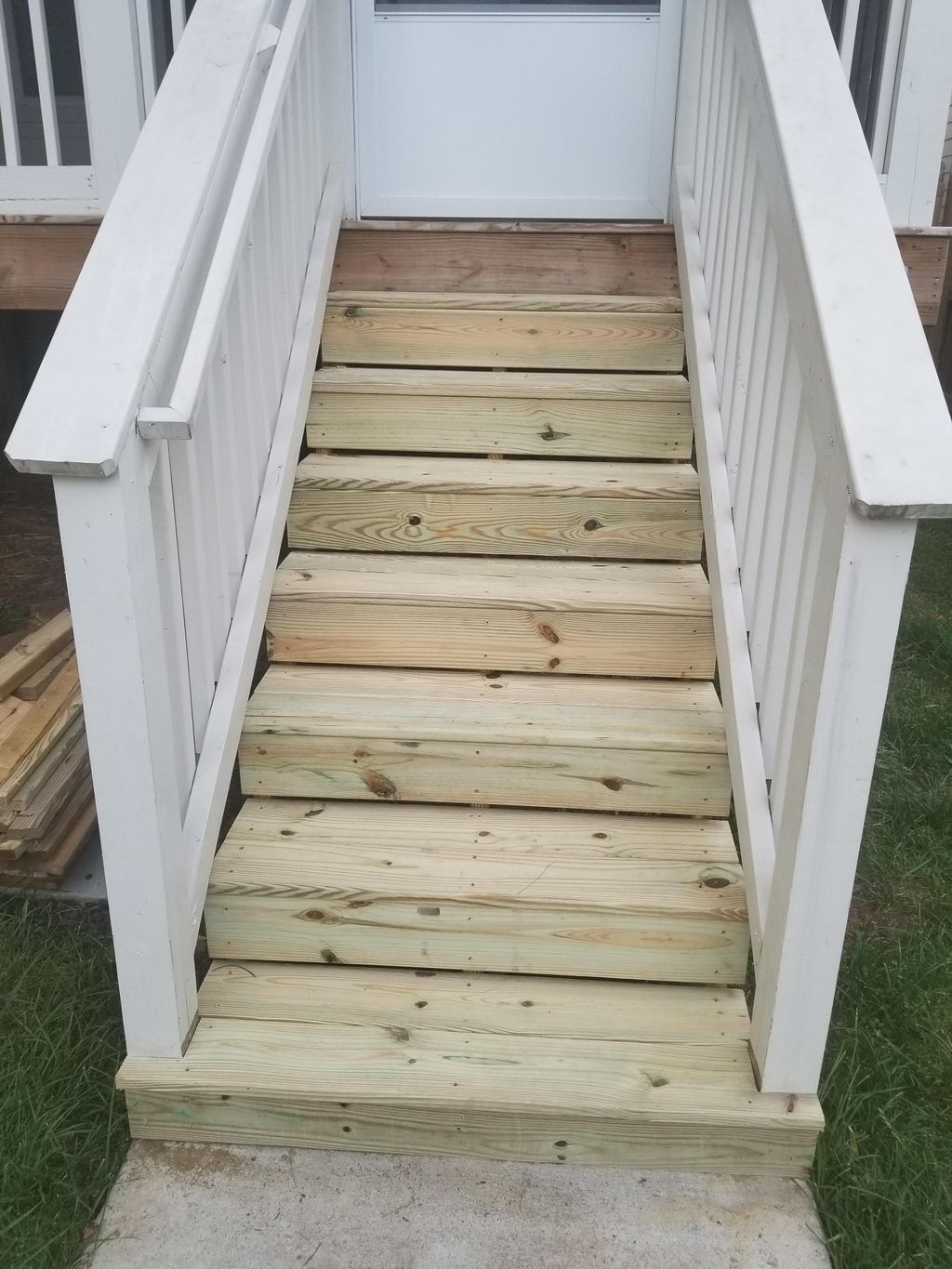 New steps installed before stain