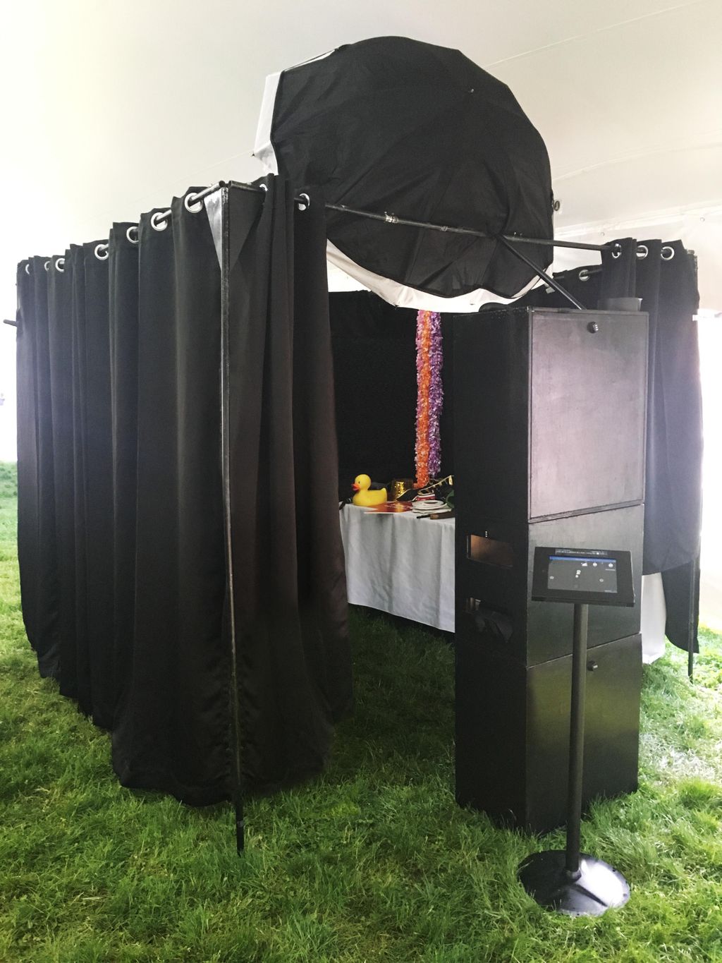 curtain enclosed setup