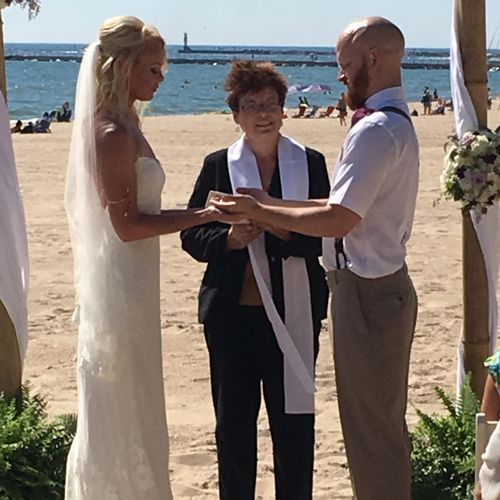 Muskegon... Lake Michigan beach wedding.
Wedding p