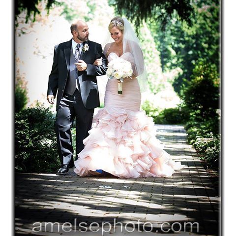 Bride and father at lovely wedding at the Internat