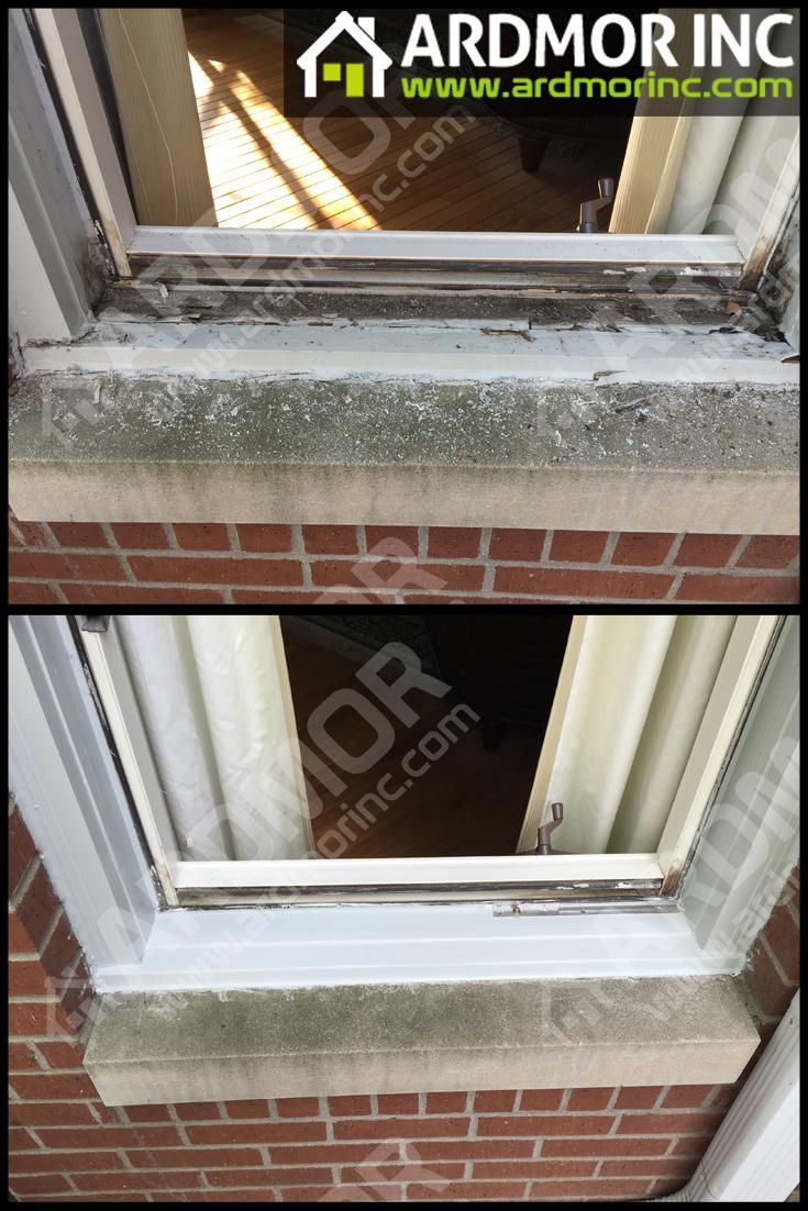 Rotten Window Sill before
and New Window Sill