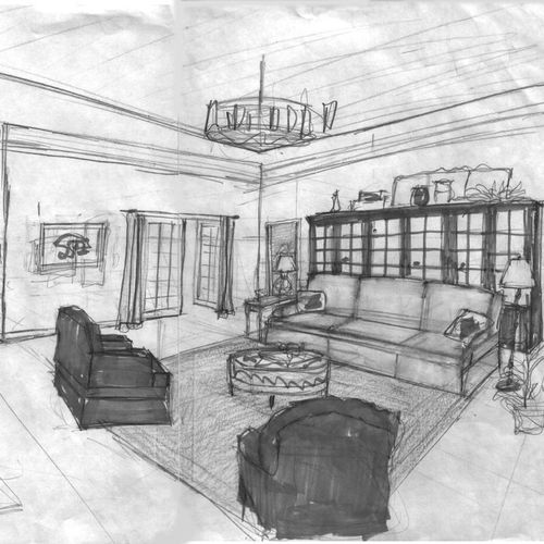 Rendering of living room in Syracuse NY