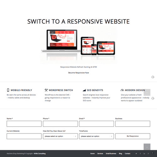 KriXis Consulting Optimized Landing Page Example