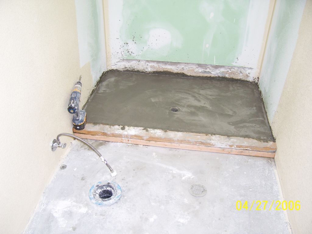 shower pan before
