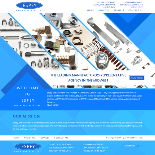 Web design for Espey and Associates. www.espeyanda