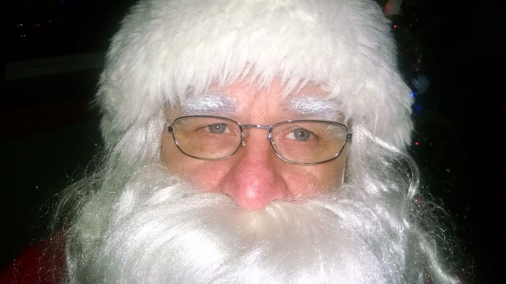 Close up of Santa's face