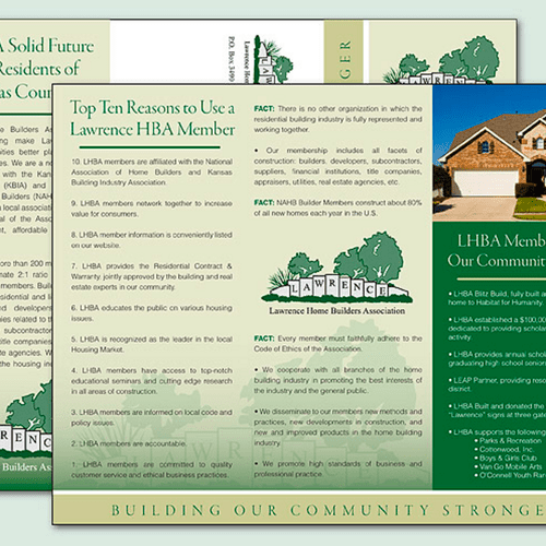 Brochure design for Lawrence Home Builders Associa
