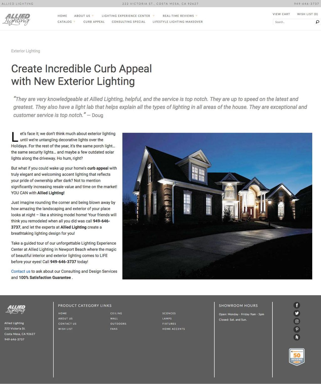Allied Lighting Website Copy