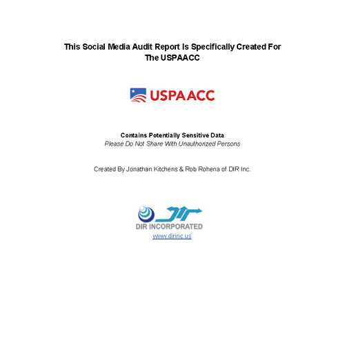 USPAACC Social Media Audit & Analysis Cover Page