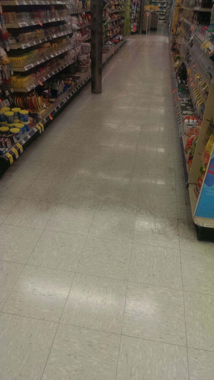 Strip and wax floor
before and after