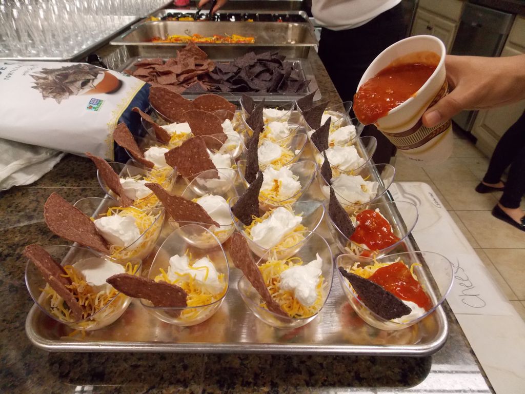 Chefs at work building appetizers