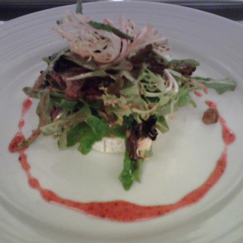 Spring Greens / Baked Goat Cheese / Respberry Gast