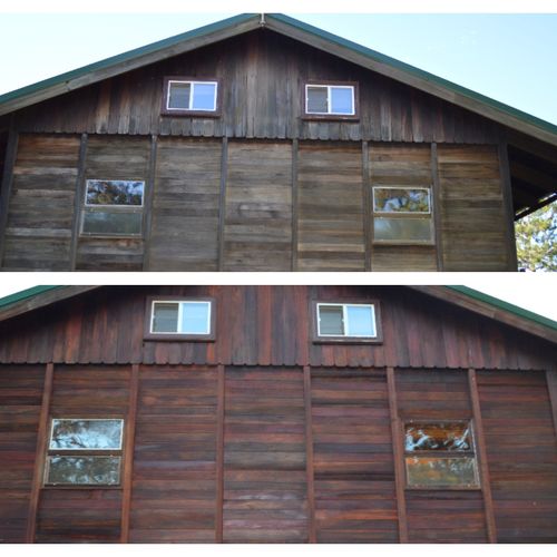 A before and after of a cabin we cleaned and  rest
