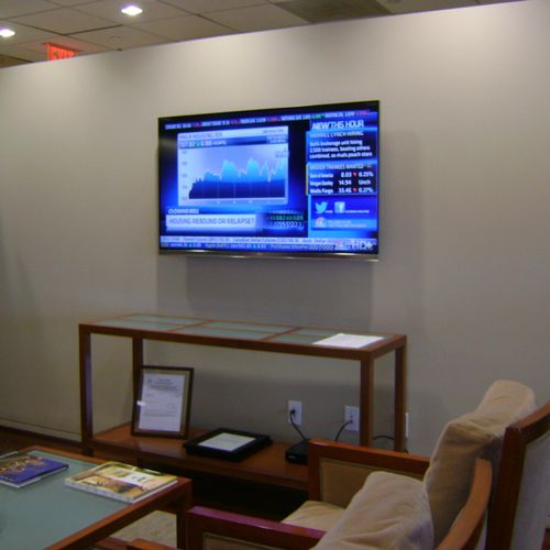 Commercial TV installation on wall