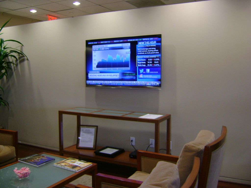 Commercial TV installation on wall